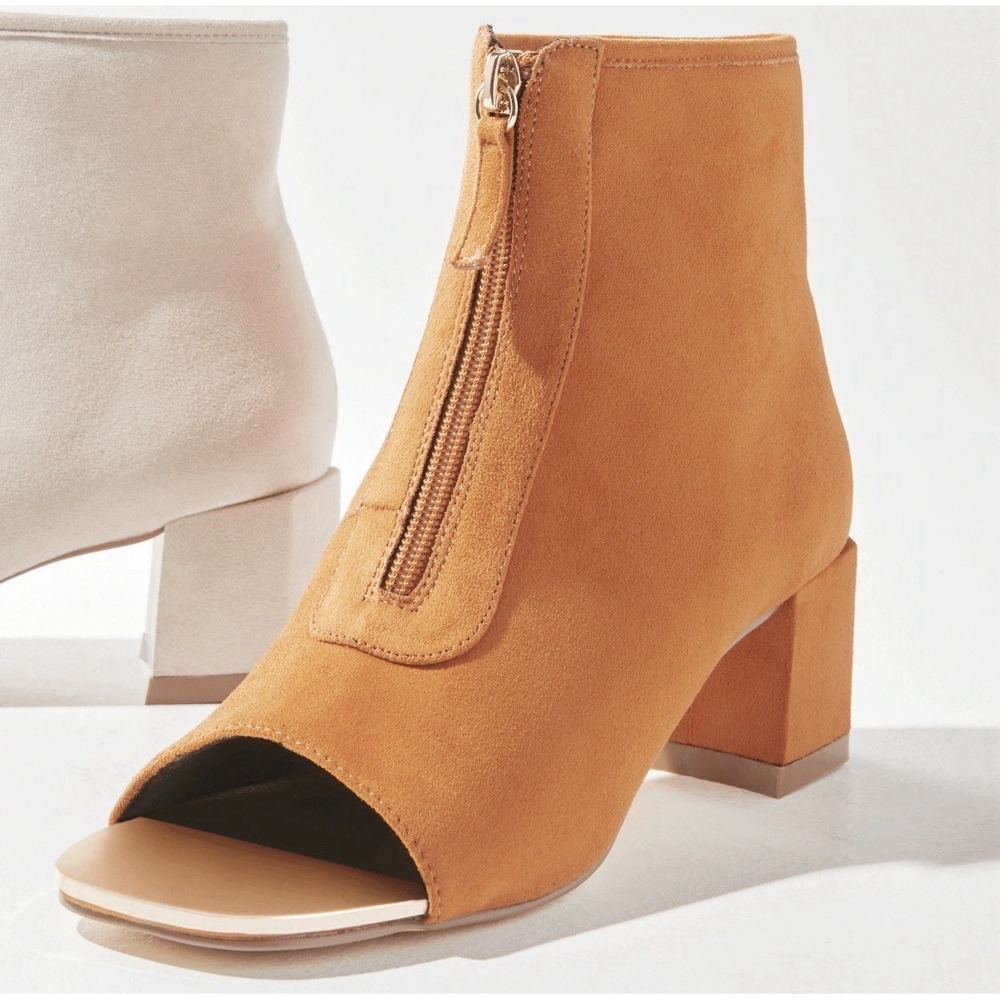 Bellini Jaded open-toe block heel booties in orange microsuede Size 8 - Picture 11 of 11